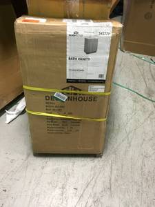 lot 147 image: Design House Wyndham 24 in. W x 18 in. D Ready to Assemble Bath Vanity Cabinet Only in Gray not used