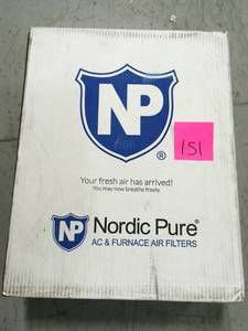 lot 151 image: Nordic Pure 15 in. x 20 in. x 1 in. Allergen Pleated MERV 12 - FPR 9 Air Filters (6-Pack) not used