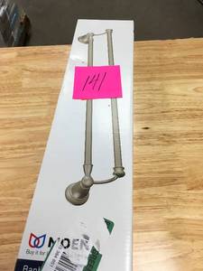 lot 141 image: Banbury 24 in. Double Towel Bar in Spot Resist Brushed Nickel not used