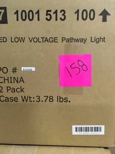 lot 158 image: Hampton Bay Low-Voltage Black Outdoor Integrated LED Black Landscape Path Light with White Tulip Shade   in good condition