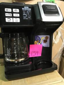lot 159 image: FlexBrew Black 2-Way Programmable 12-Cup Coffee Maker with Built-In Timer and Automatic Shut-Off by  Hamilton Beach   in good condition