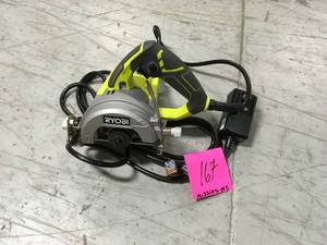lot 167 image: RYOBI 4 in. Tile Saw  MISSING PCS inj working condition