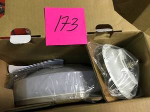 lot 173 image: Hampton Bay 11 in. Warm and Bright White Light Universal LED Ceiling Fan Light Kit not used