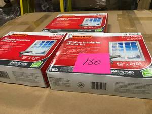 lot 180 image: Frost King EO 62 in. x 210 in. Polyurethane Extra-Large Shrink Window Insulation (2 per Pack) not used