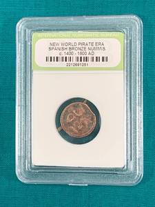 lot 17 image: Pirate Era Bronze Nummis Coin c.1400-1600 A.D.