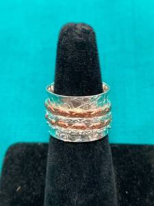 lot 18 image: Handmade Tribal Silver Ring Size 7