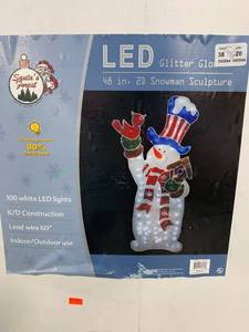 lot 12 image: New 48 LED Lighted Snowman $64.99 Retail