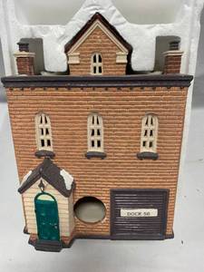 lot 14 image: New Dept. 56 Print Shop & Village News Snow Village