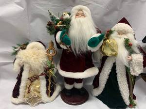 lot 33 image: Vintage Collection of 3 Santas 11-17 Tall