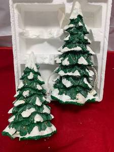 lot 64 image: Dept. 56 Lighted Snow Capped Trees