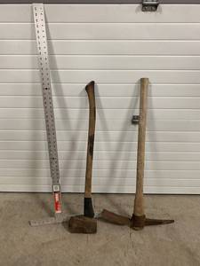 lot 74 image: Pick Axe, Drywall Square, Axe