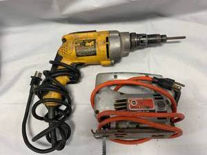 lot 102 image: DeWalt Drill, Black & Decker Jig Saw