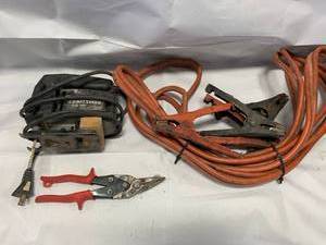 lot 103 image: Craftsman Jigsaw, Wiss Snip, Jumper Cables