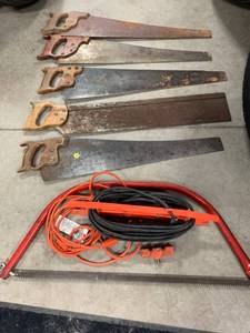 lot 110 image: Lot of 6 Saws & Extension Cords