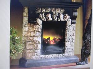 Faux Stone Fireplace open box Retai...