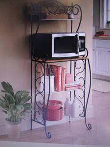 Heart Scroll Microwave Stand open b...