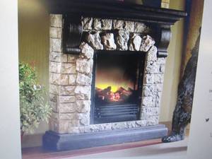 Faux Stone Fireplace open box Retai...
