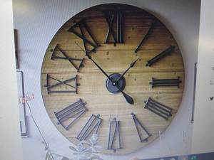 Wooden Rustic Wall Clock open box R...