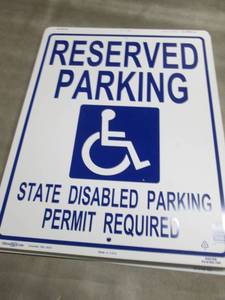 3 Handicapped Parking Signs Plastic...