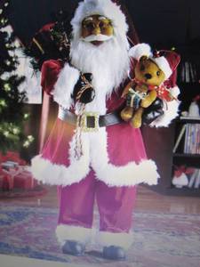 Jolly Animated Santa with Bear open...