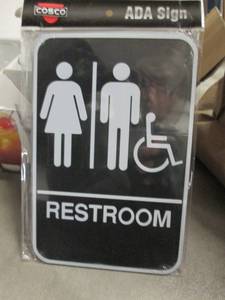 2 Cosco ADA Bathroom Signs with Bra...