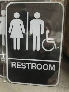 2 Cosco ADA Bathroom Signs with Bra...