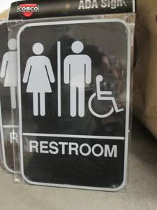 2 Cosco ADA Bathroom Signs with Bra...