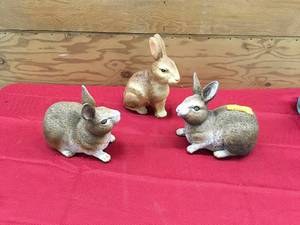 lot 92 image: Three Rabbit Statues