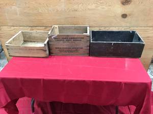 lot 101 image: Three Vintage Ammo Crates