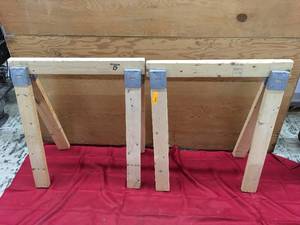 lot 103 image: Two Wood Saw Horses