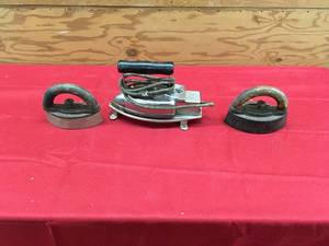 lot 137 image: Three Vintage Irons
