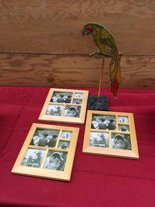 lot 157 image: Three Picture Frames & Bird Statue