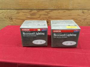 lot 160 image: Two Edison Easy To Install Recessed Lighting Open Aperture Downlight