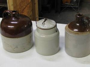 lot 11 image: Crock Jugs & Canning Jar
