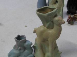 lot 48 image: Rosemeade Pottery Deer Vases
