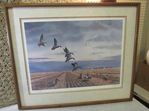 lot 18 image: Les Kouba - Framed Signed and Numbered Ducks in...