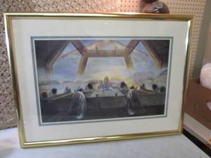 lot 19 image: Framed Religious Print 32 x 24  R...