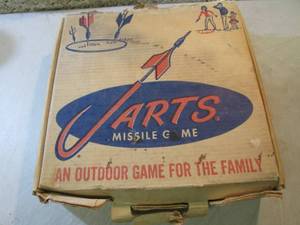 lot 45 image: Vintage Lawn Darts Set - sold as collectible, not for use EW3...