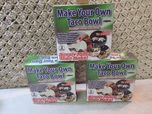 lot 130 image: 3 2pc Sets of Taco Bowl Makers  D-2...
