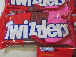 lot 190 image: 5 Packs of Cherry Twizzlers Best by...