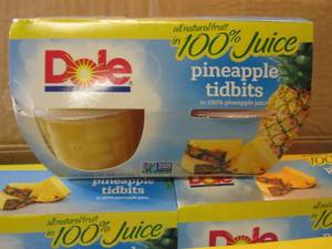 lot 193 image: Case of 6 4-Pack Dole Pineapple Tid...