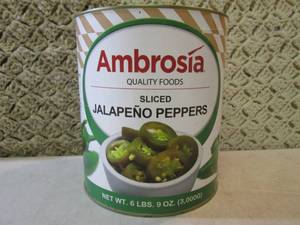 lot 216 image: Large Can of Sliced Jalapeno Pepper...