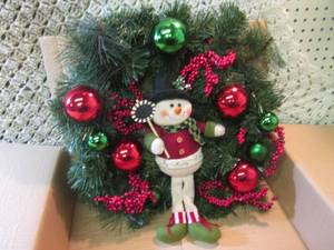 lot 263 image: Light-Up 20 Snowman Wreath New in ...