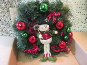 lot 265 image: Light-Up 20 Snowman Wreath New in ...