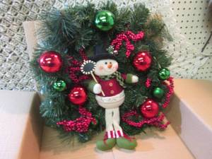 lot 266 image: Light-Up 20 Snowman Wreath New in ...