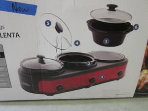 lot 78 image: Faberware 3-Crock Slow Cooker New  ...