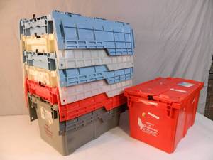 lot 28 image: 7 Commercial Totes with Lids