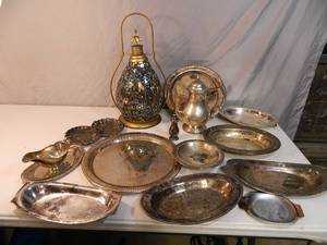 lot 101 image: Cool Lamp  and Assorted Metalware