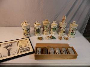 lot 102 image: Old Commonwelath Decanters, Asian Tea Set, and The Andy Griffith Show Memorabilia