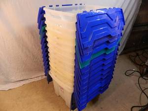 lot 21A image: 14 Totes with Hinged Lids